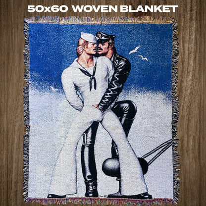 Tom of Finland "Pier Pals" Woven Blanket (Sailor)