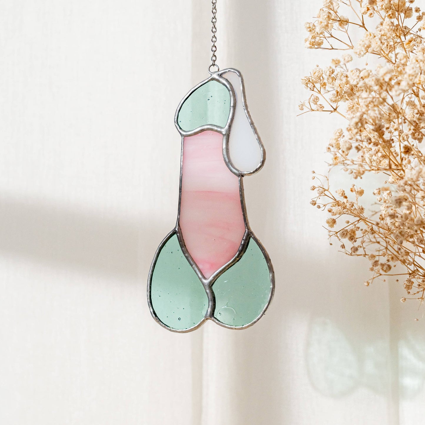 Stained Glass Penis Drip - Mint & Pink