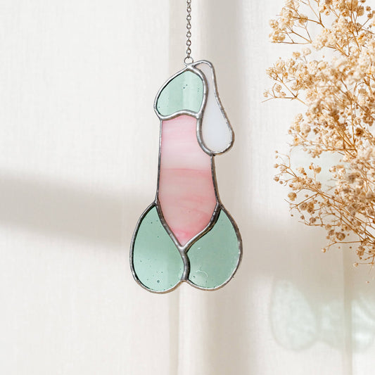 Stained Glass Penis Drip - Mint & Pink