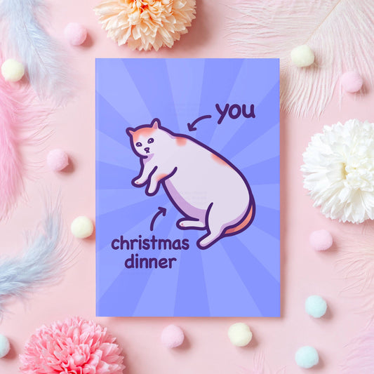 Christmas Dinner | Funny Cat Christmas Card: Small (A6)