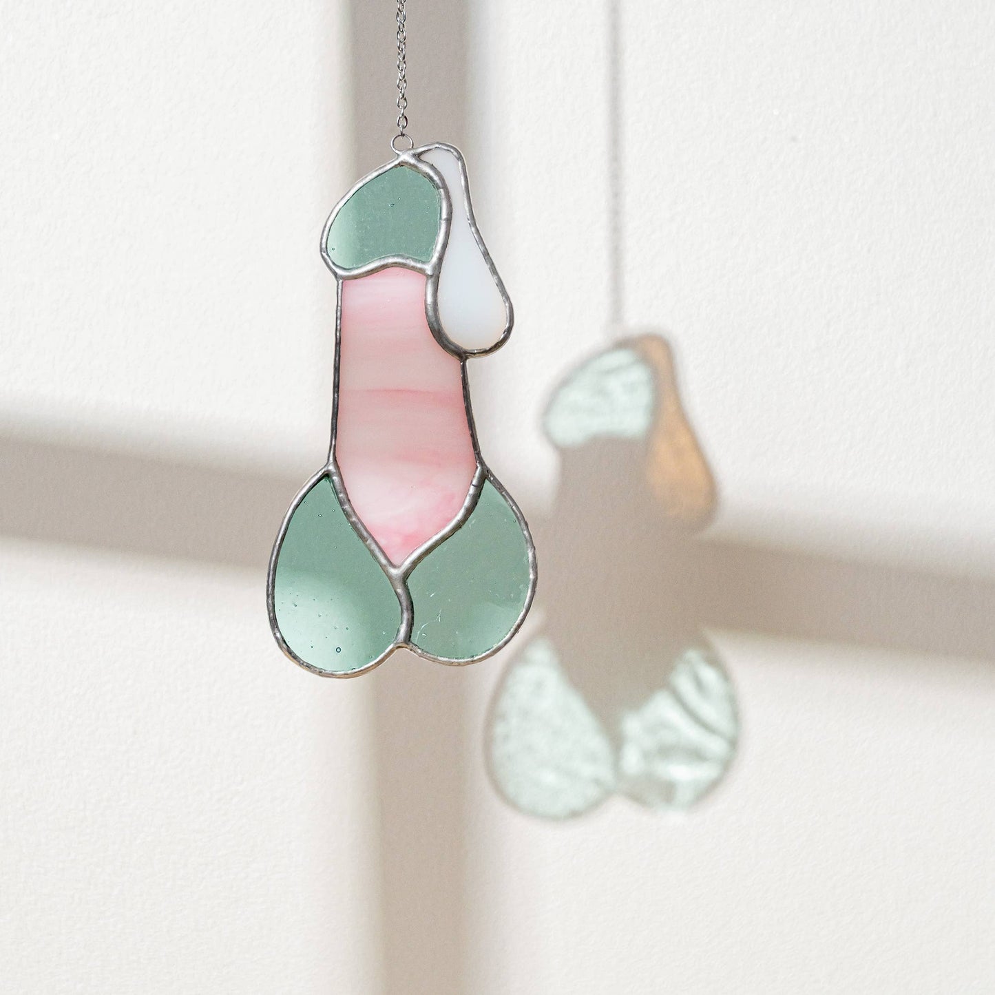 Stained Glass Penis Drip - Mint & Pink