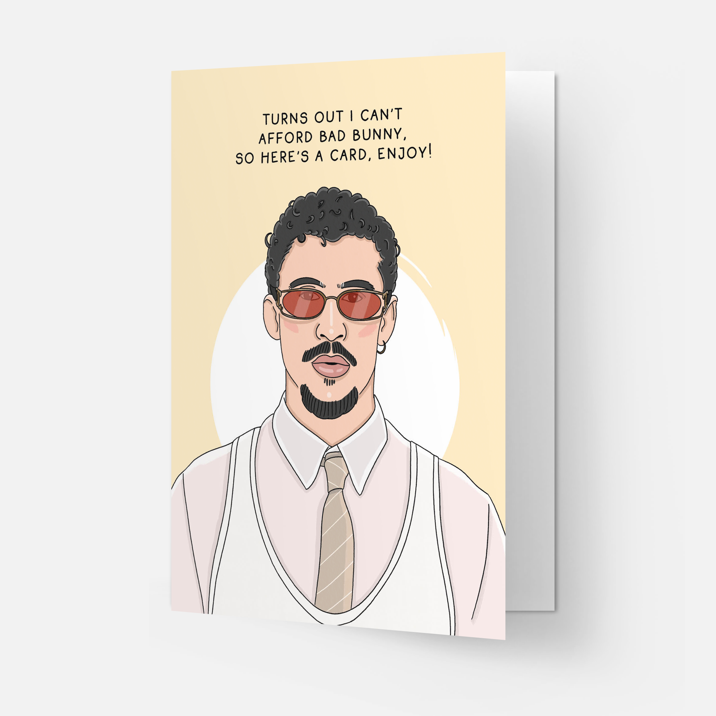 Can't afford bunny - greeting card: Double folded