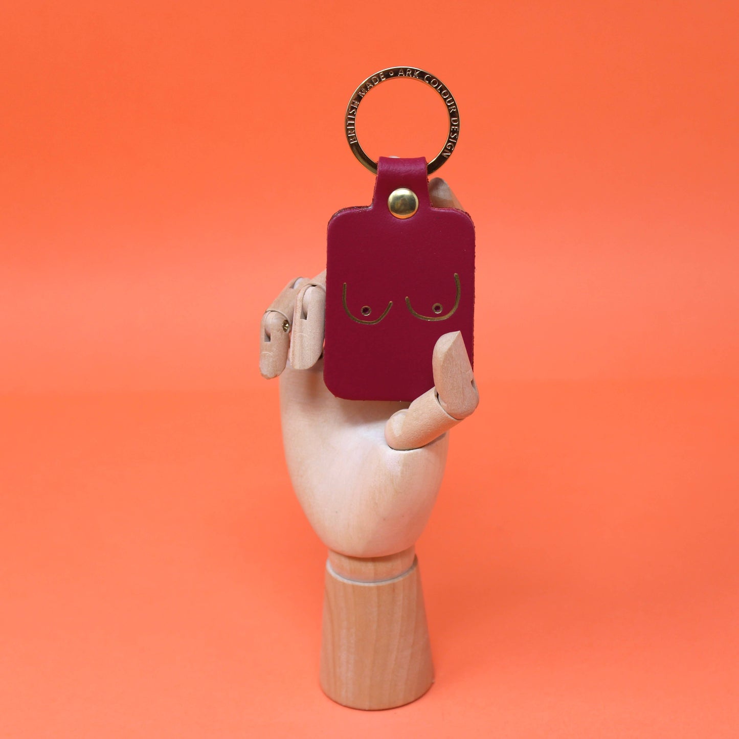 Boob Leather Key Fob: Red