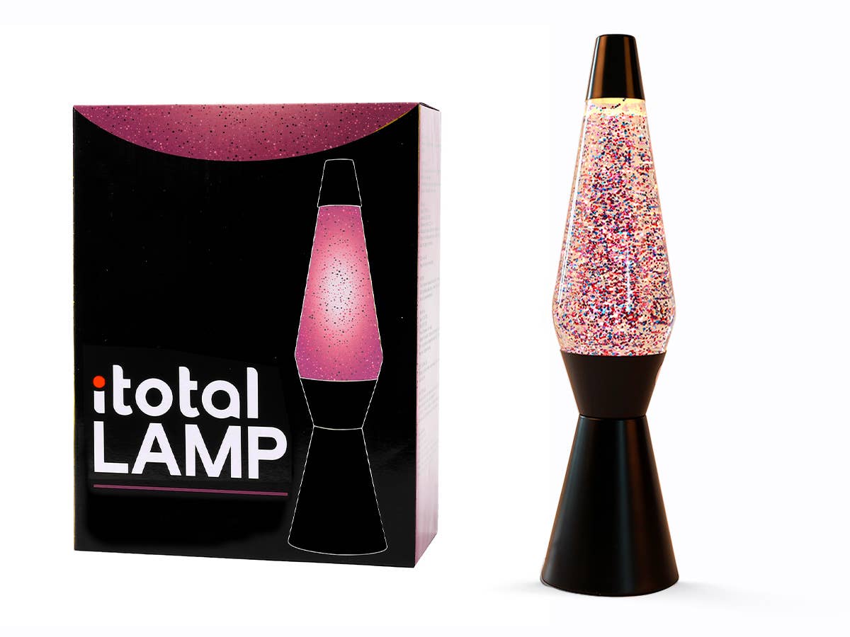 36 Cm Lava Lamp With Black Base And Glitter