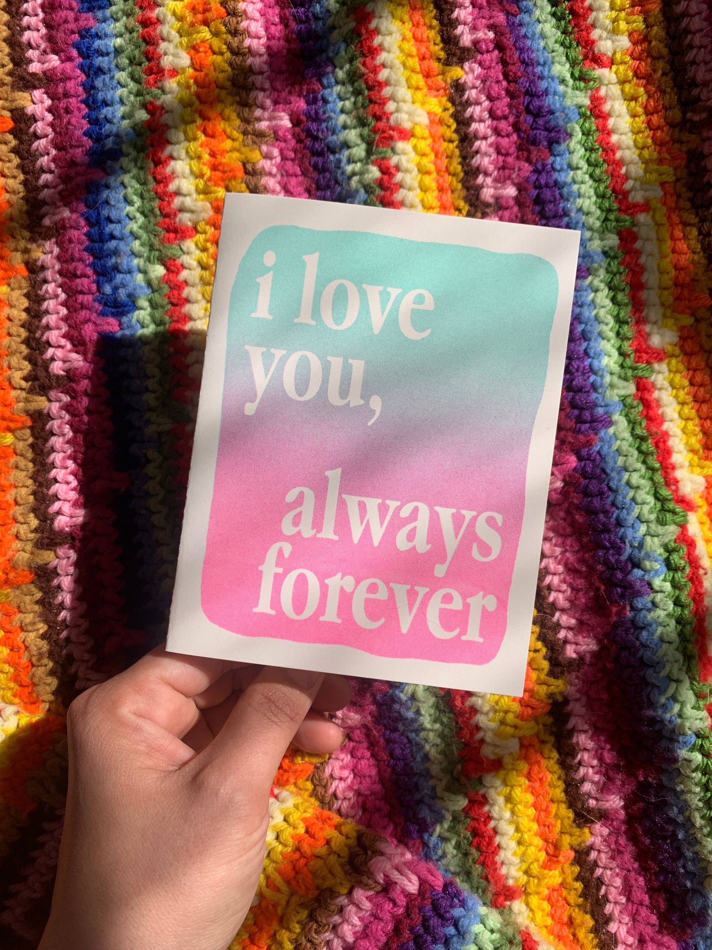 I Love You, Always Forever risograph A2 greeting card