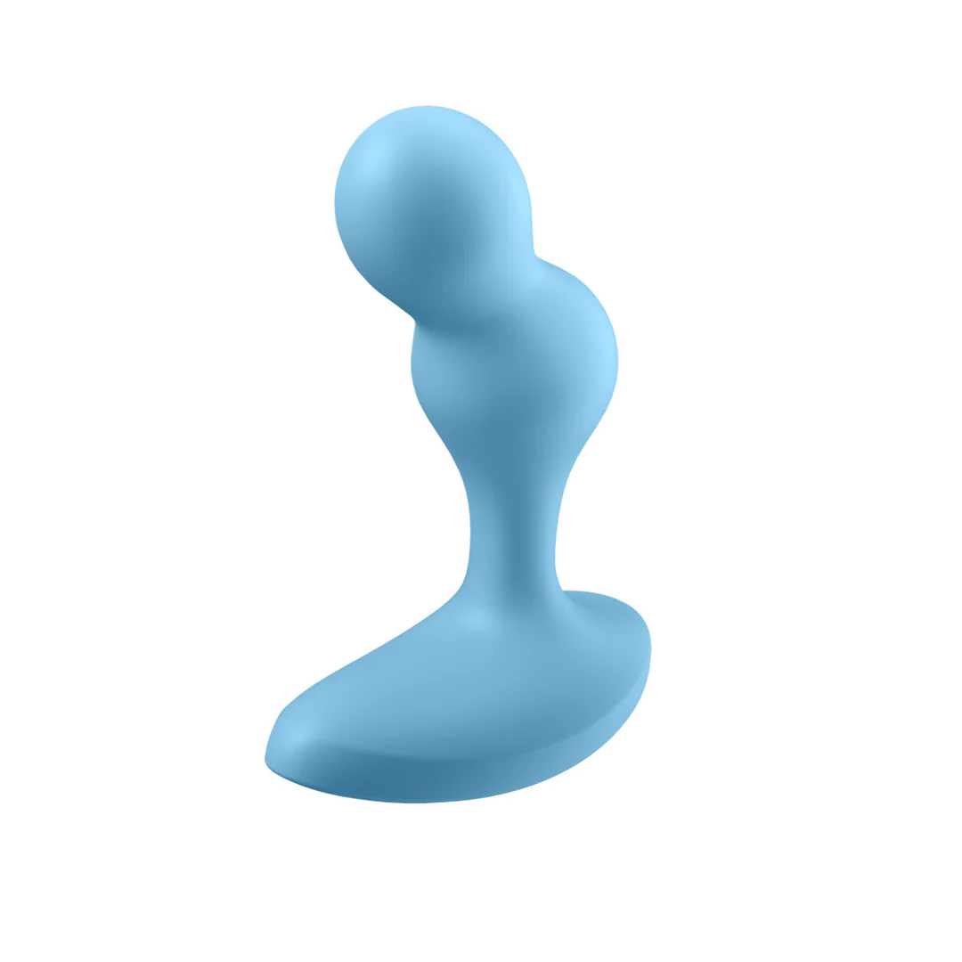 Vibrating Anal Plug "Deep Diver" with Bluetooth Light Blue