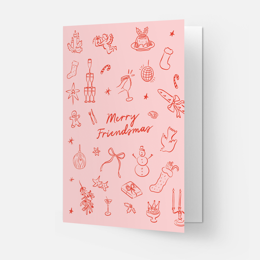 Merry Friendsmas - Greeting Card (Copy): Double folded
