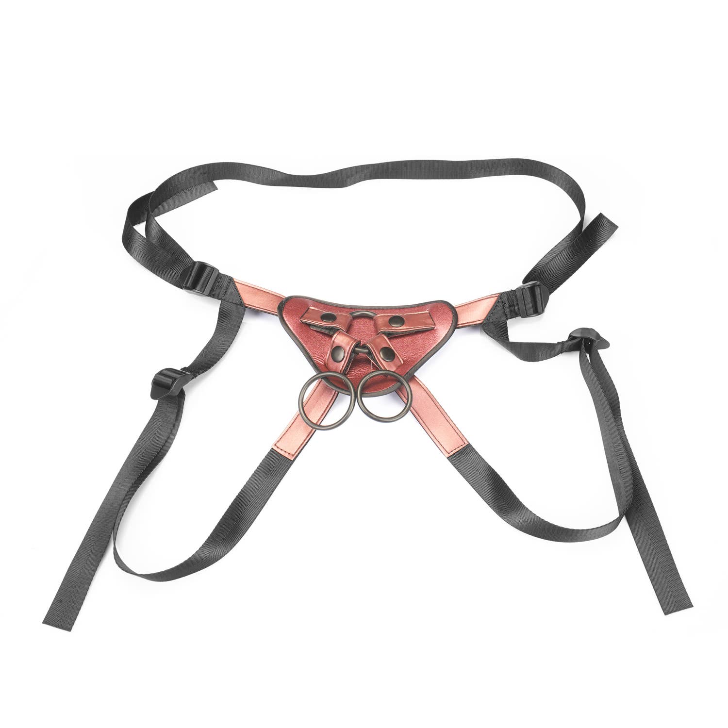 Rose Pink PU Leather Strap-on Harness