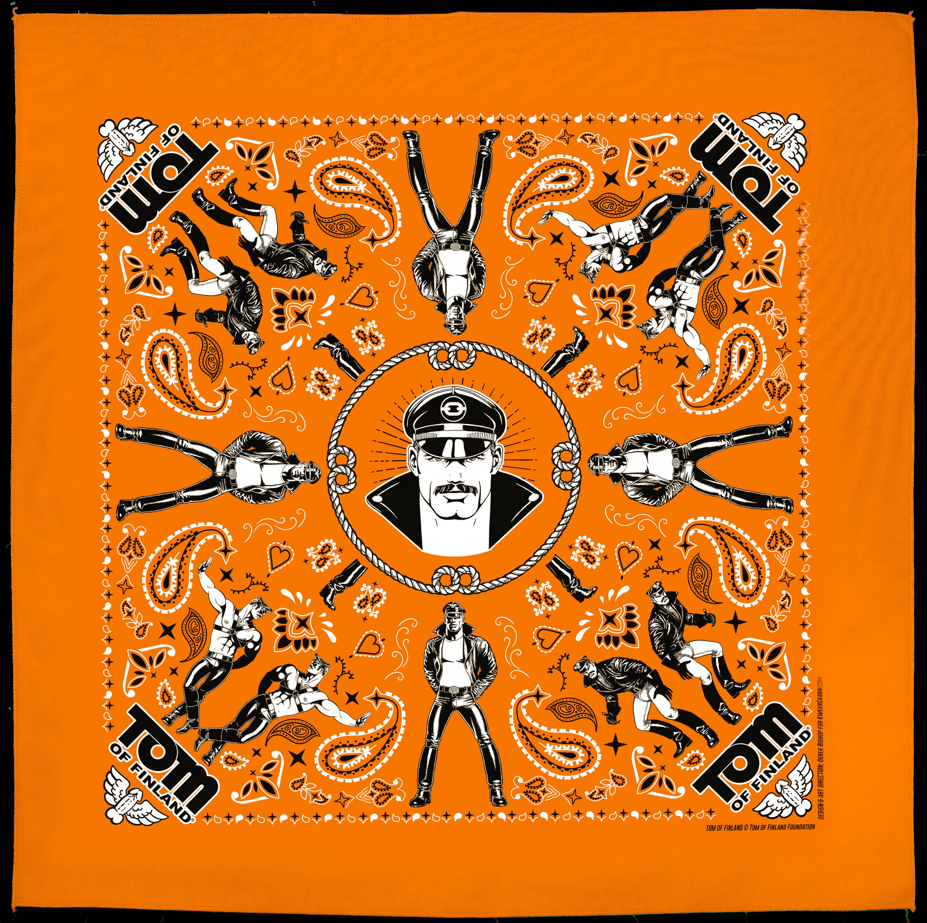 Tom of Finland Bandanas Facemask (Gay Queer LGBT): Orange