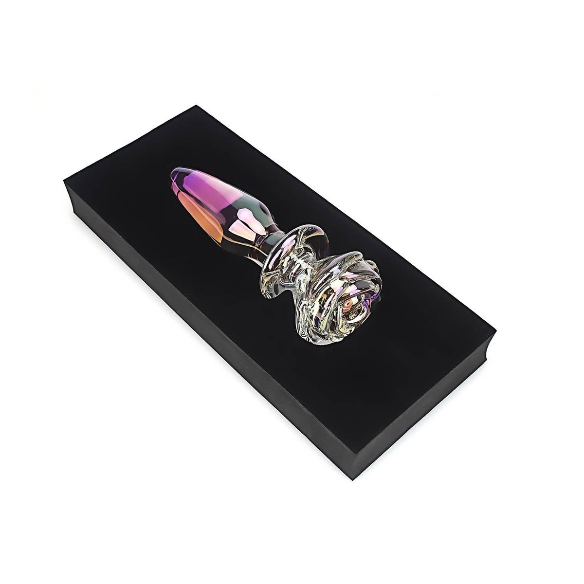 Liebe Seele Chroma Iridescent Sensual Glass Anal Butt Plug - Classic rose