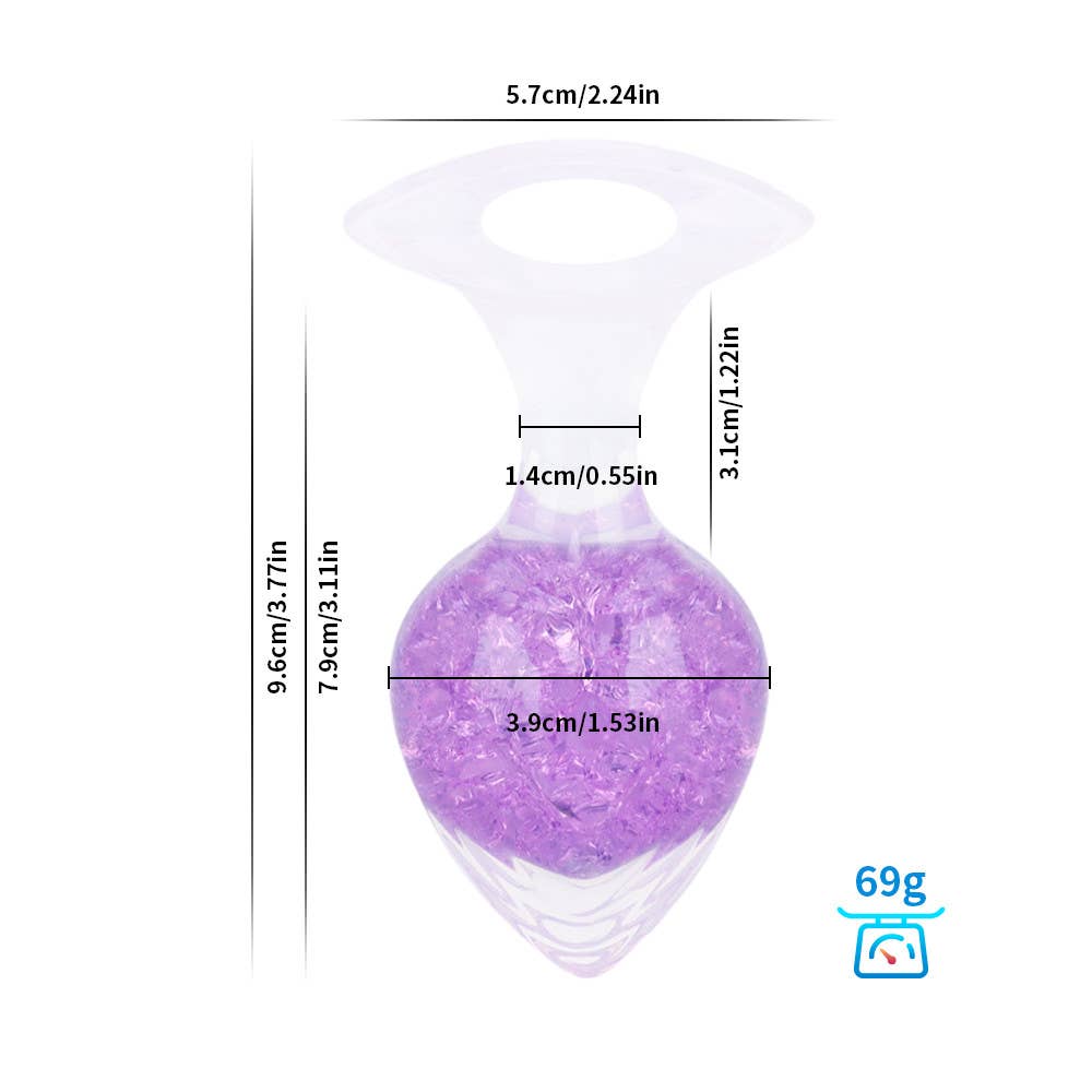 Heart-shaped Crystal Anal Plug - Purple: L: 4.5cm