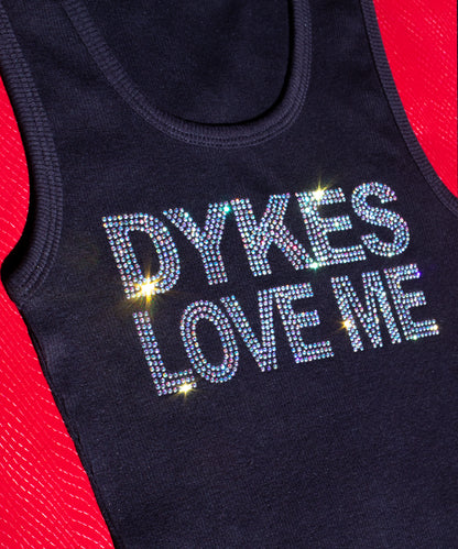 Dykes Love Me Y2K Rhinestone