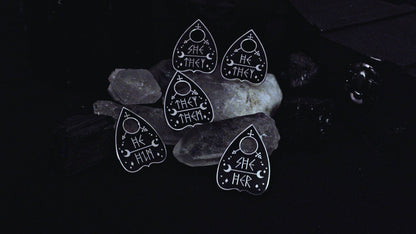 Original Pronoun Planchette Pin: They/them / Silver