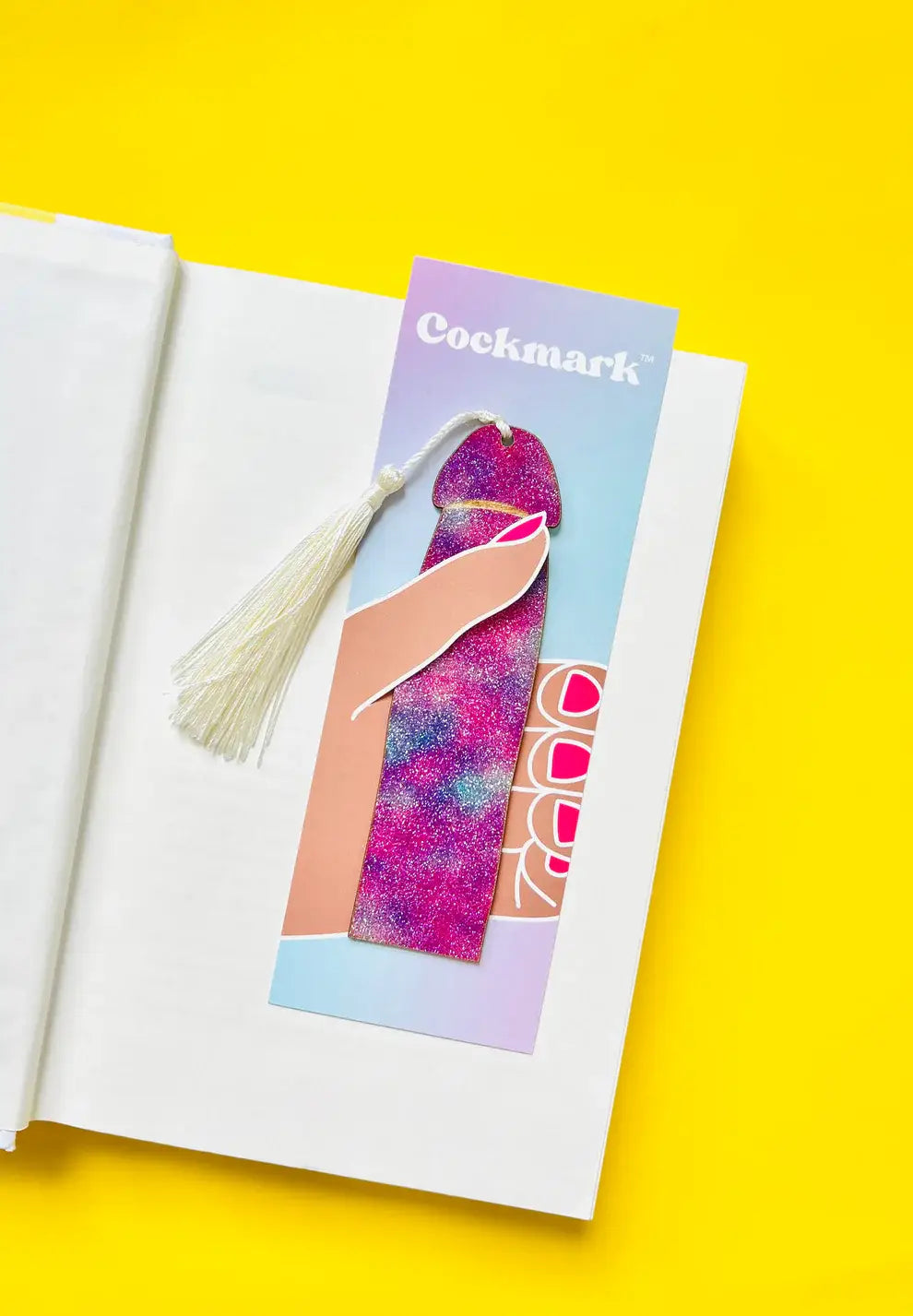 Glitter Cockmark™ Bookmark: Pink Galaxy