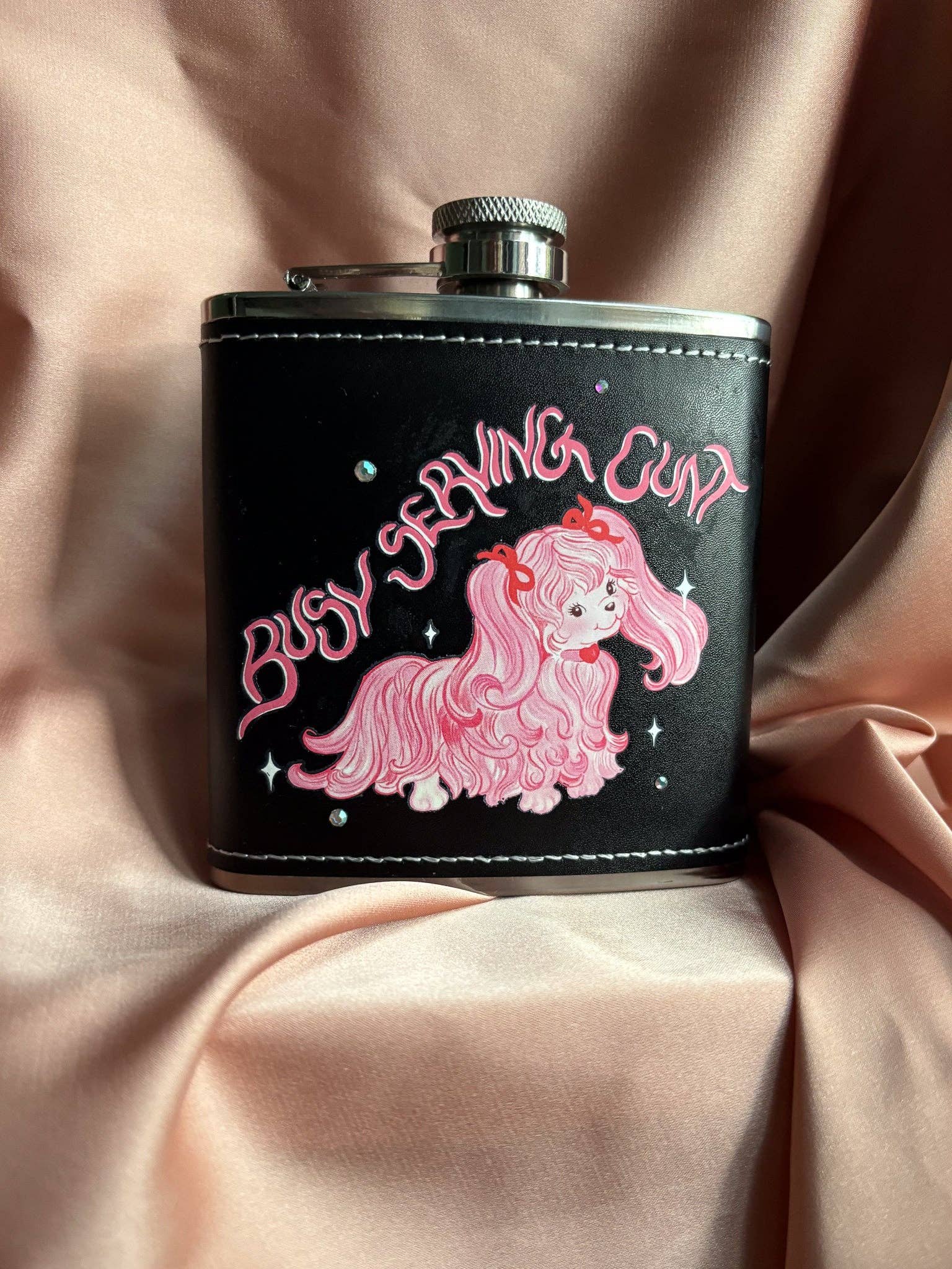 Busy serving c*nt hipflask: Black