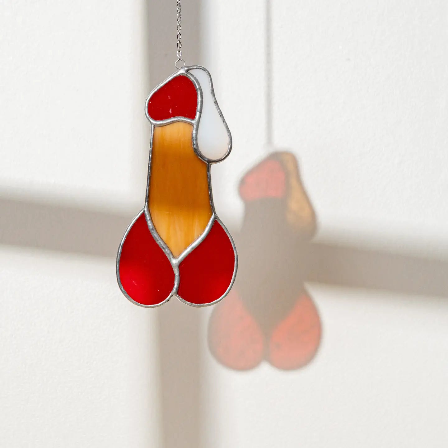 Stained Glass Penis Drip - Orange & Red
