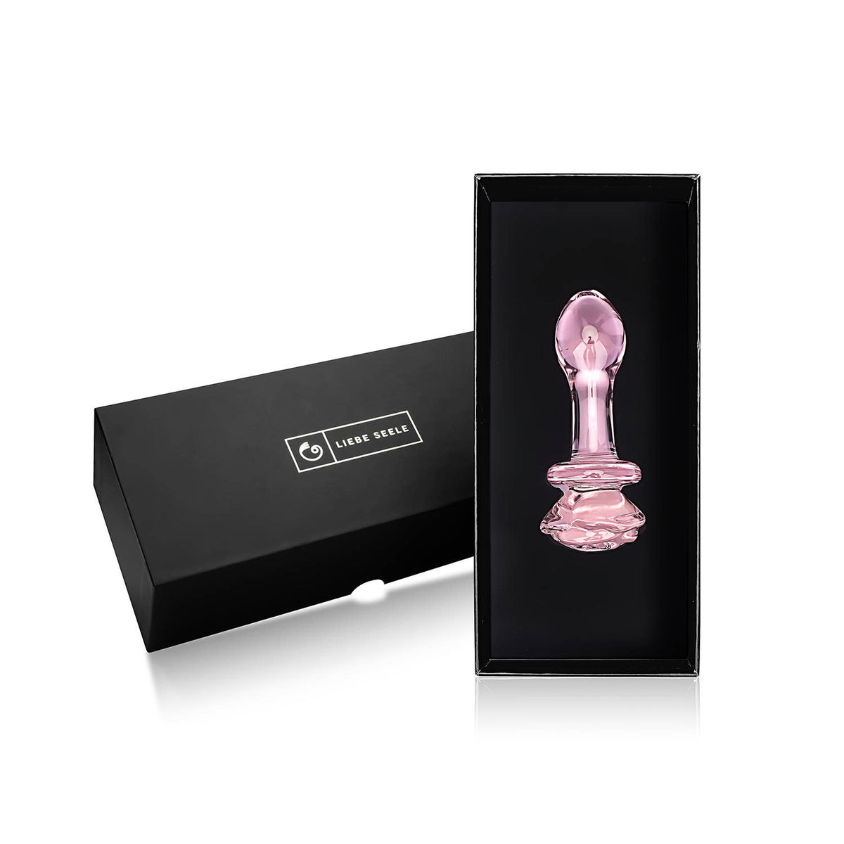 Liebe Seele Chroma Iridescent Sensual Glass Butt Plug Pink: Phallic rose S