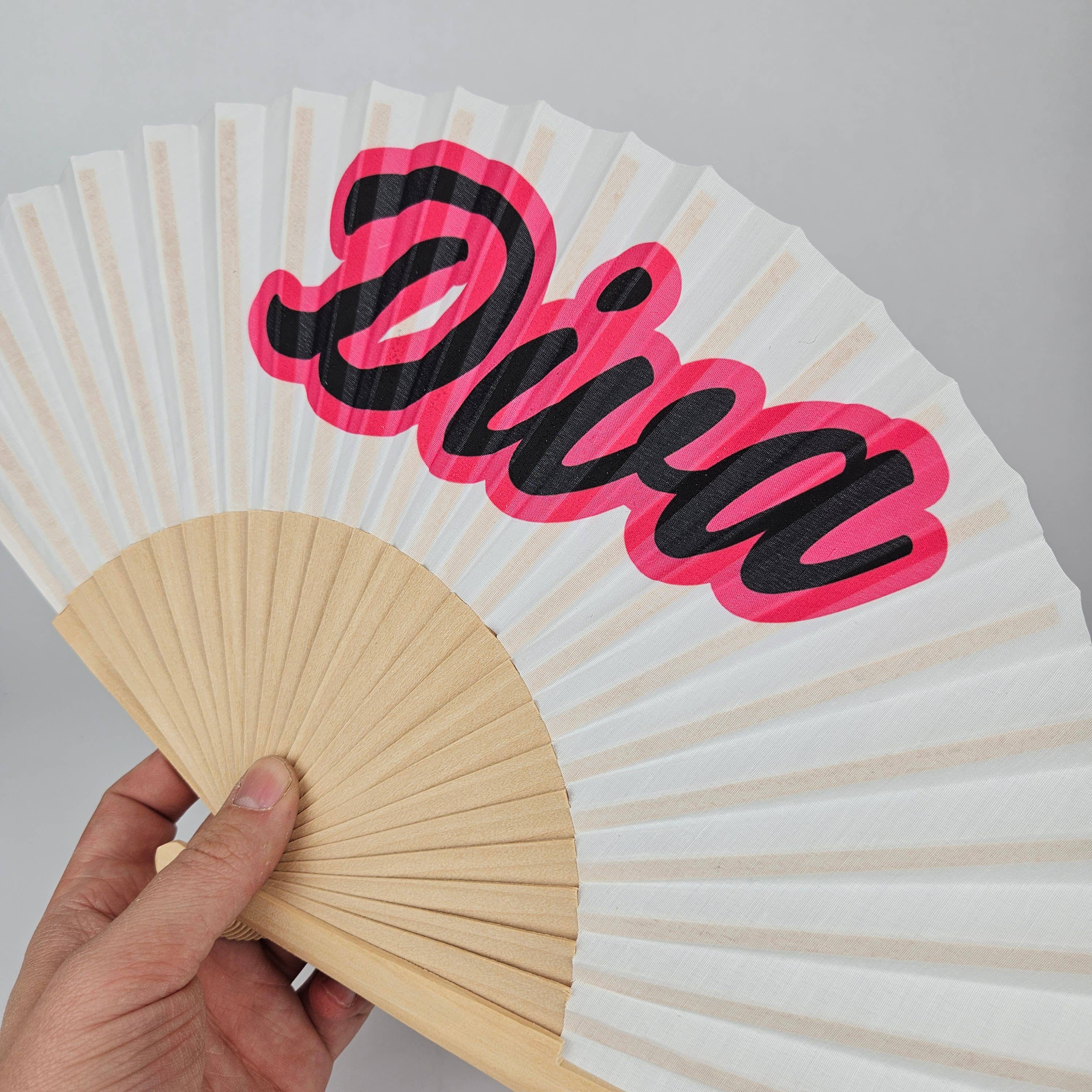Small Folding Wood Hand Fan – Diva