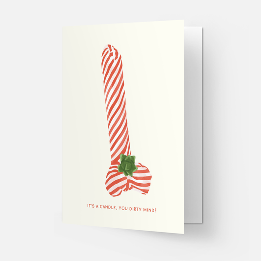 Christmas candle - greeting card: Double folded