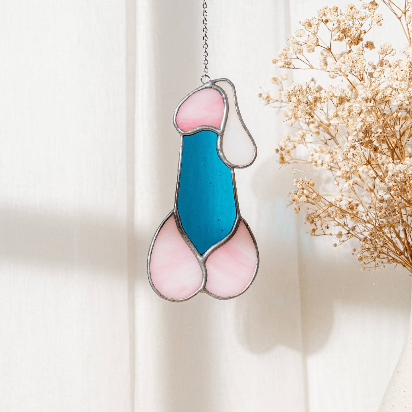 Stained Glass Penis Drip - Blue & Pink