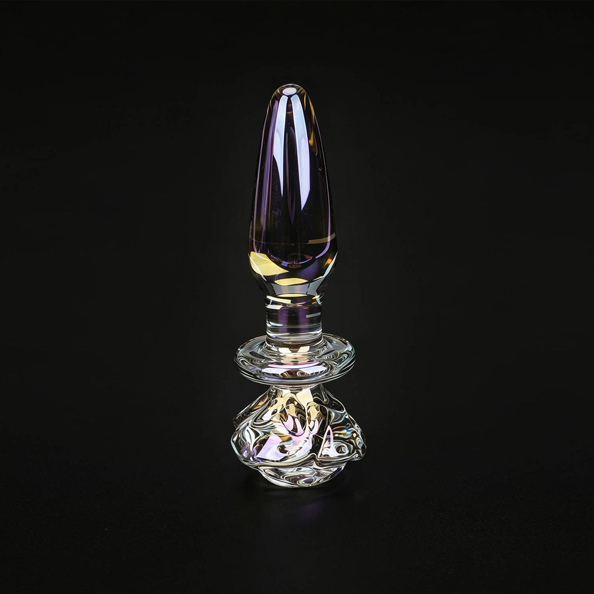 Liebe Seele Chroma Iridescent Sensual Glass Anal Butt Plug - Classic rose
