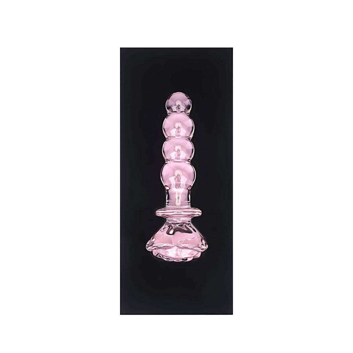 Liebe Seele Chroma Iridescent Sensual Glass Anal Butt Plug - Rose beads pink