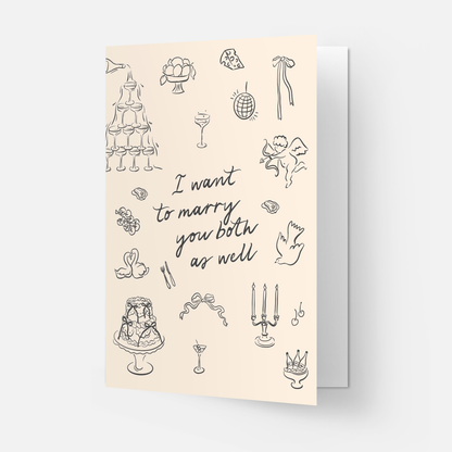 Marry you both - wedding greeting card: Double folded