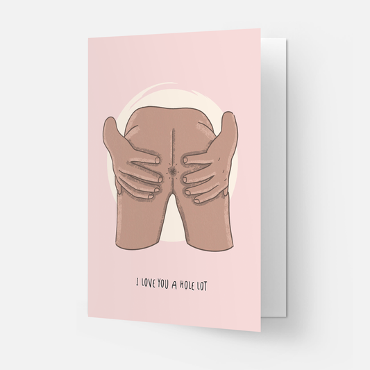 Hole lot love greeting card: Double / Black