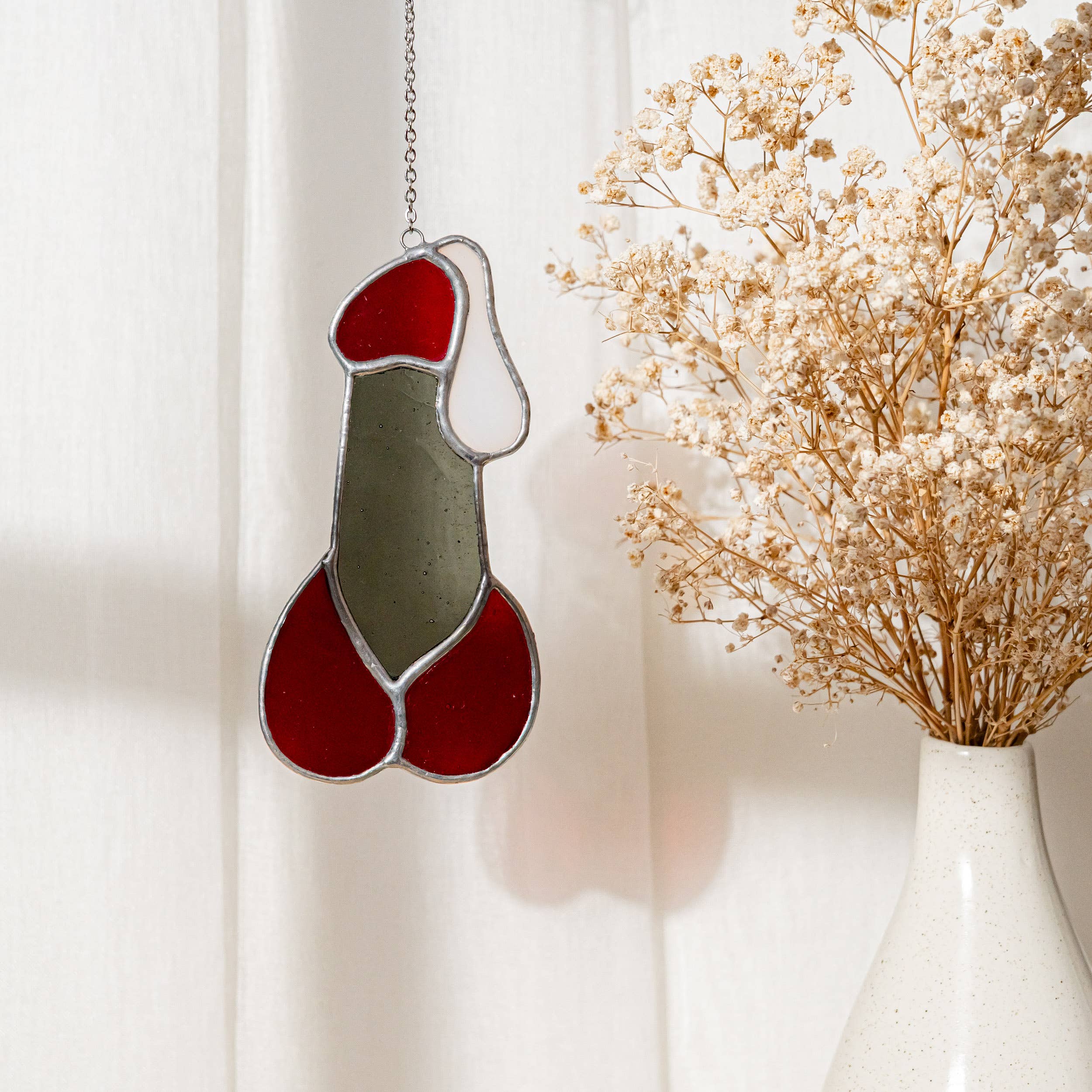 Stained Glass Penis Drip - Red & Black