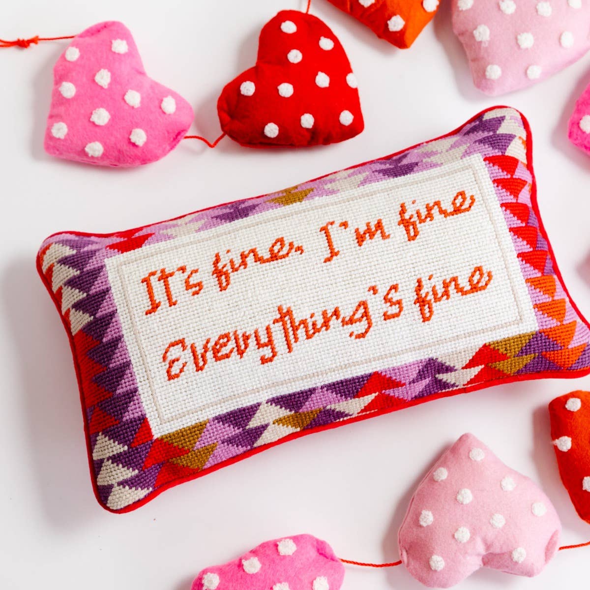 Everything's Fine Needlepoint Pillow