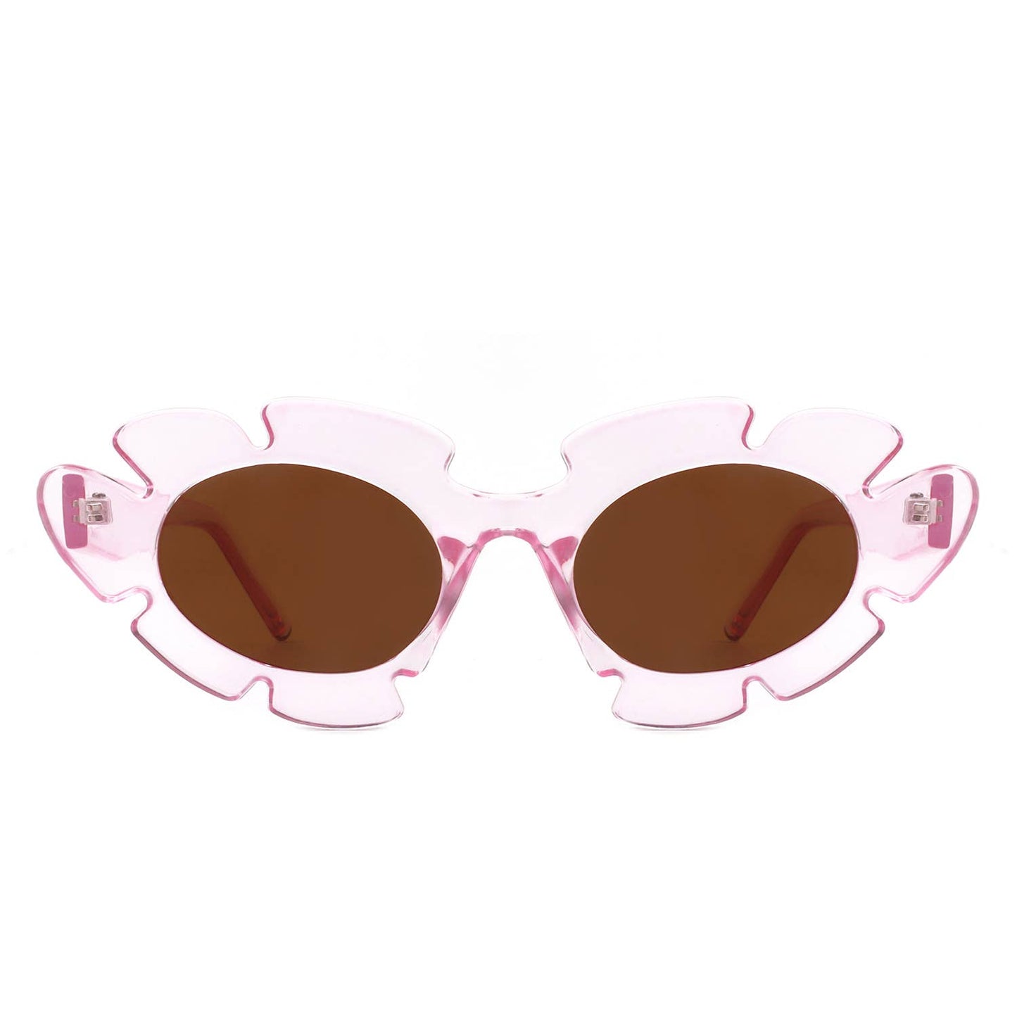 Irregular Round Cut-Out Cat Eye Flower Fashion Sunglasses: No Packaging