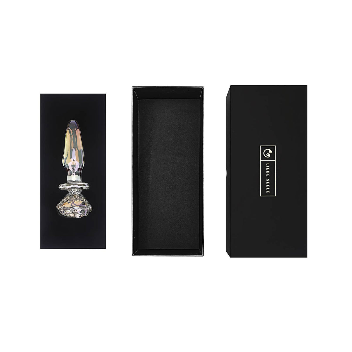 Liebe Seele Chroma Iridescent Sensual Glass Anal Butt Plug - Classic rose