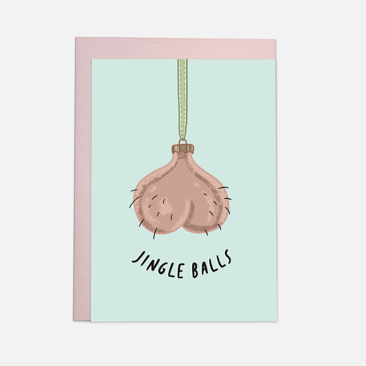 Jingle balls greeting card: White / Double folded