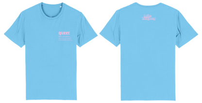 QUEER Keller Kreuzberg T-shirt Blue and Baby Pink