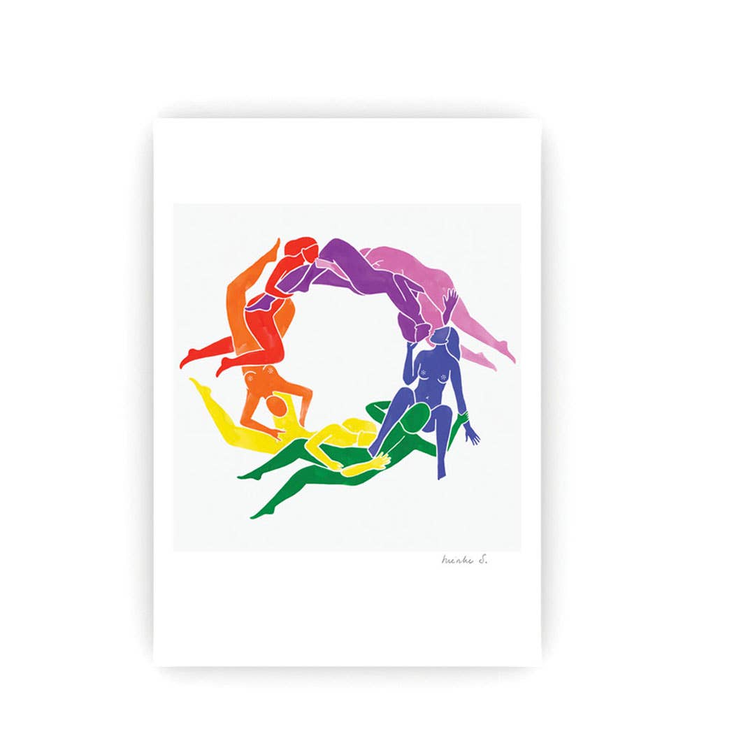 Lovers Card - women Circle Rainbow Flag