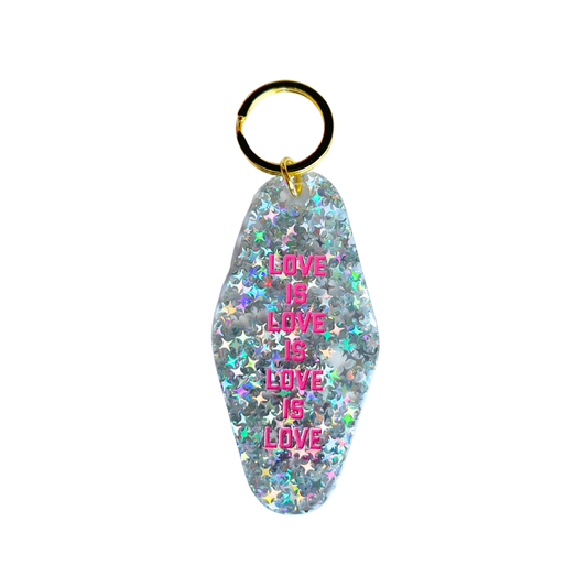 Love Is Love is Love is Love Motel Key Ring