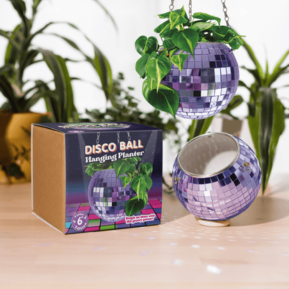 Disco Ball Hanging Planter 6in Lilac