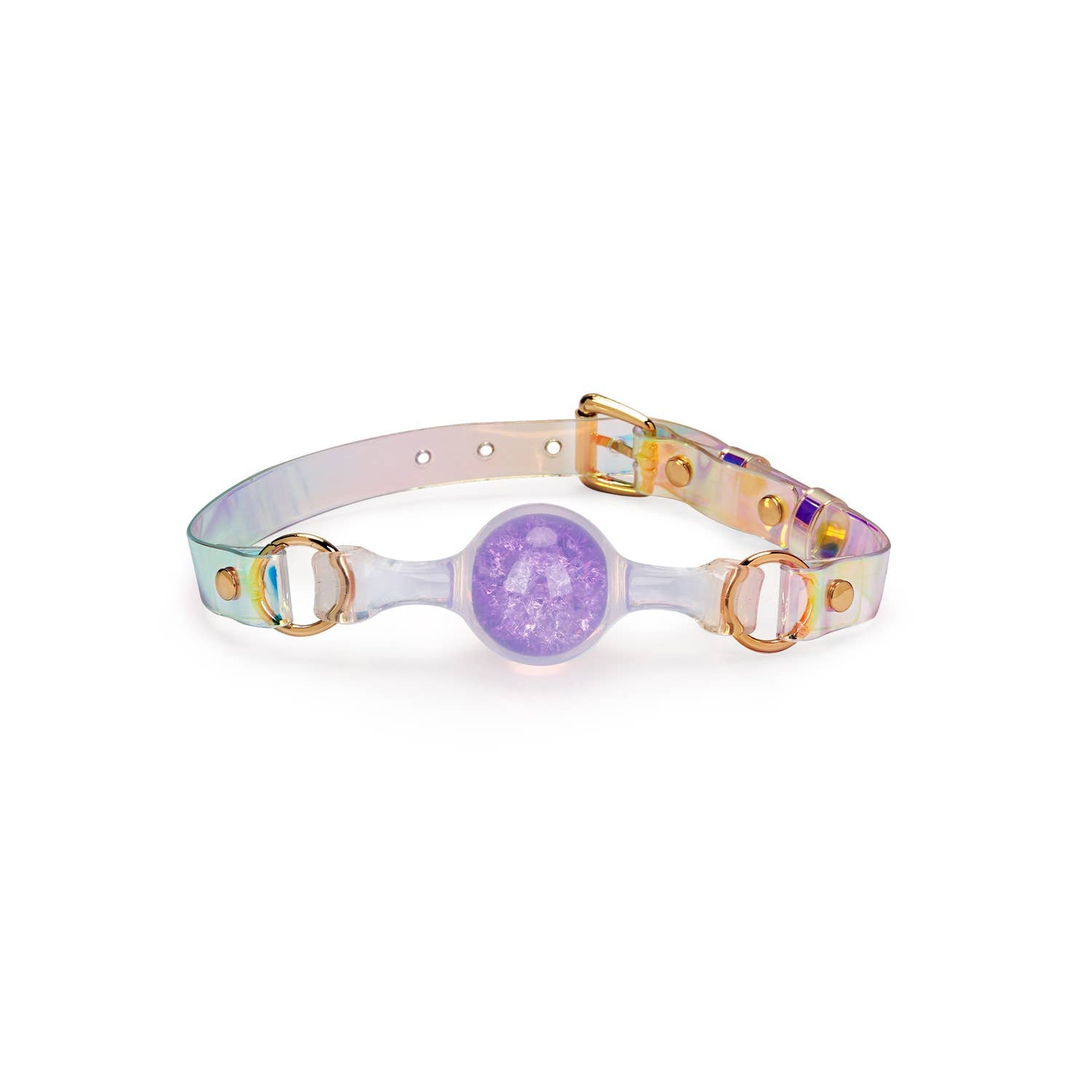 Crystal Ball Gag - Purple: S: 4 cm ball