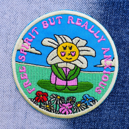 Free Spirit But Really Anxious (Iron-On Patch)