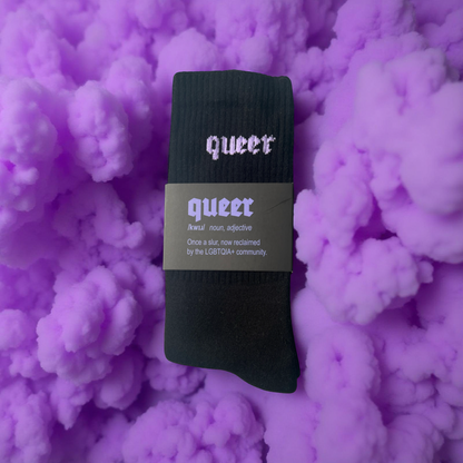 QUEER Socks black/lilac