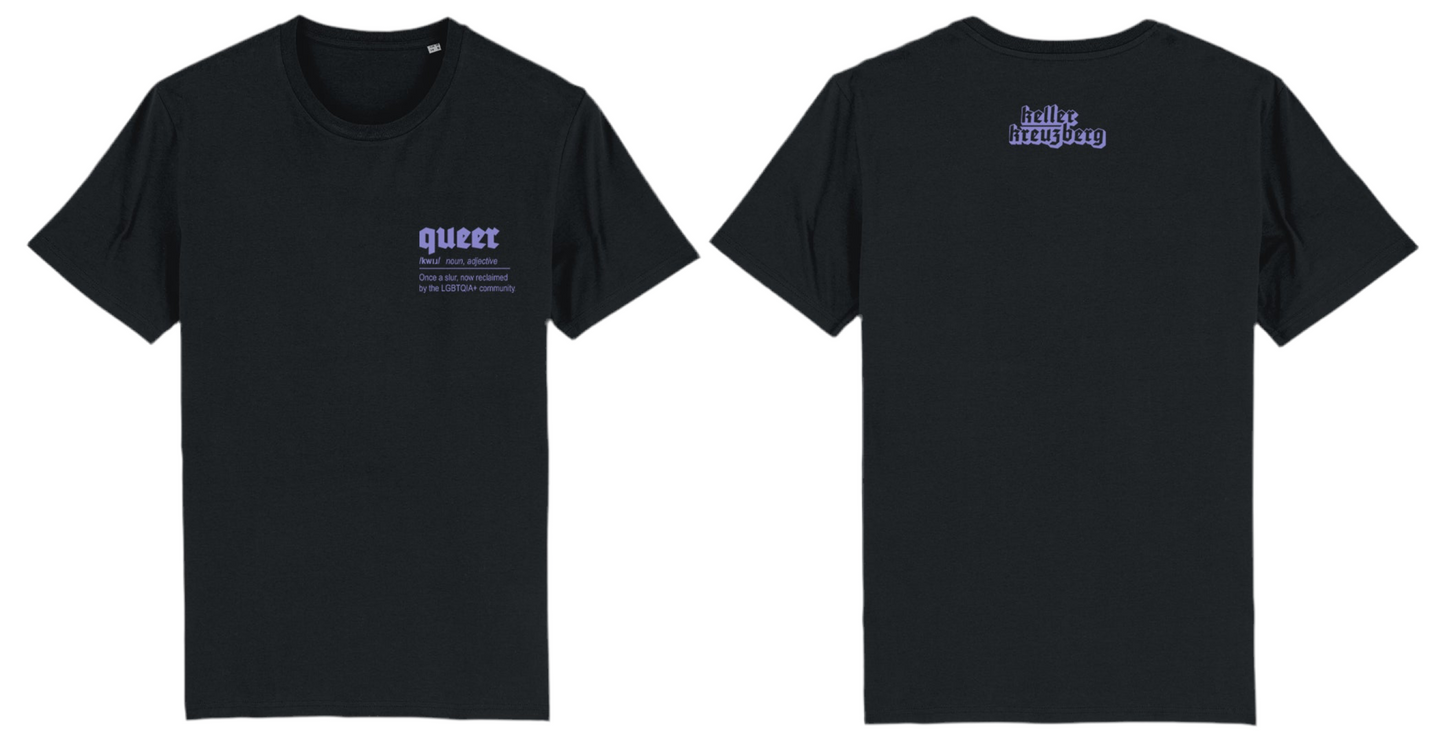 QUEER Keller Kreuzberg T-shirt black/lilac (Wide CUT)