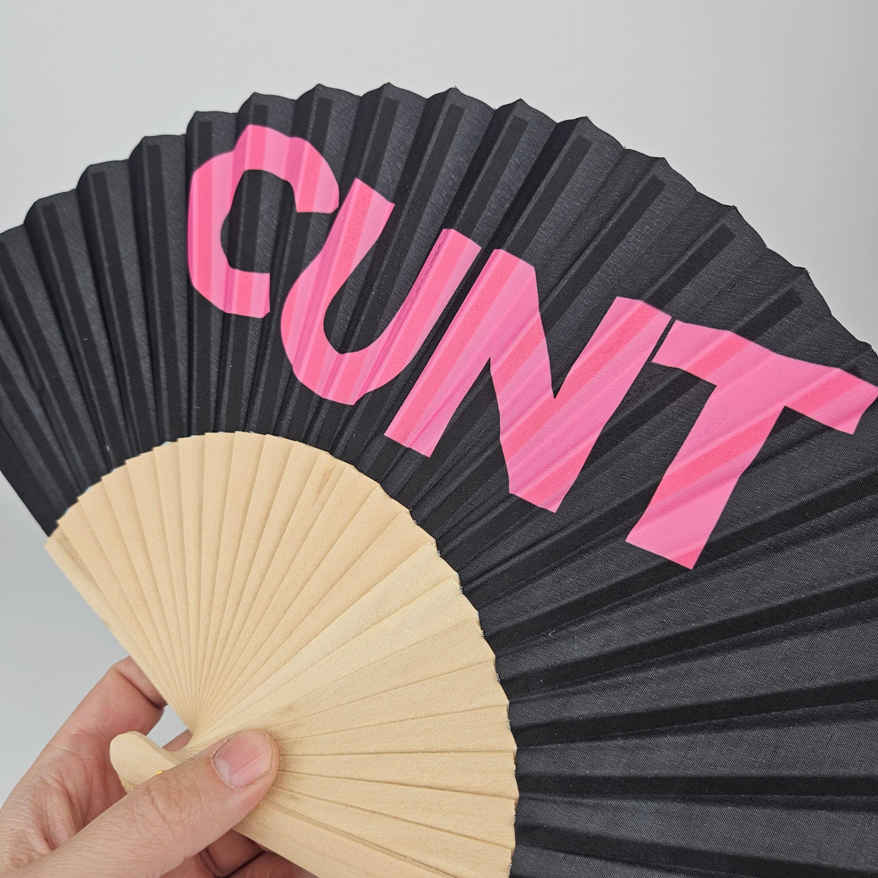 Small Folding Wood Hand Fan – Cunt