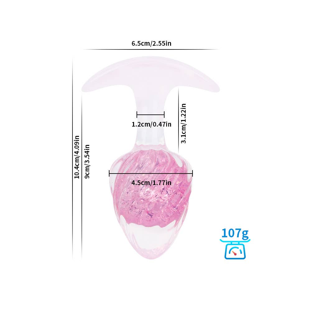 Icecream-shaped Crystal Anal Plug - Pink: S: 3.2cm