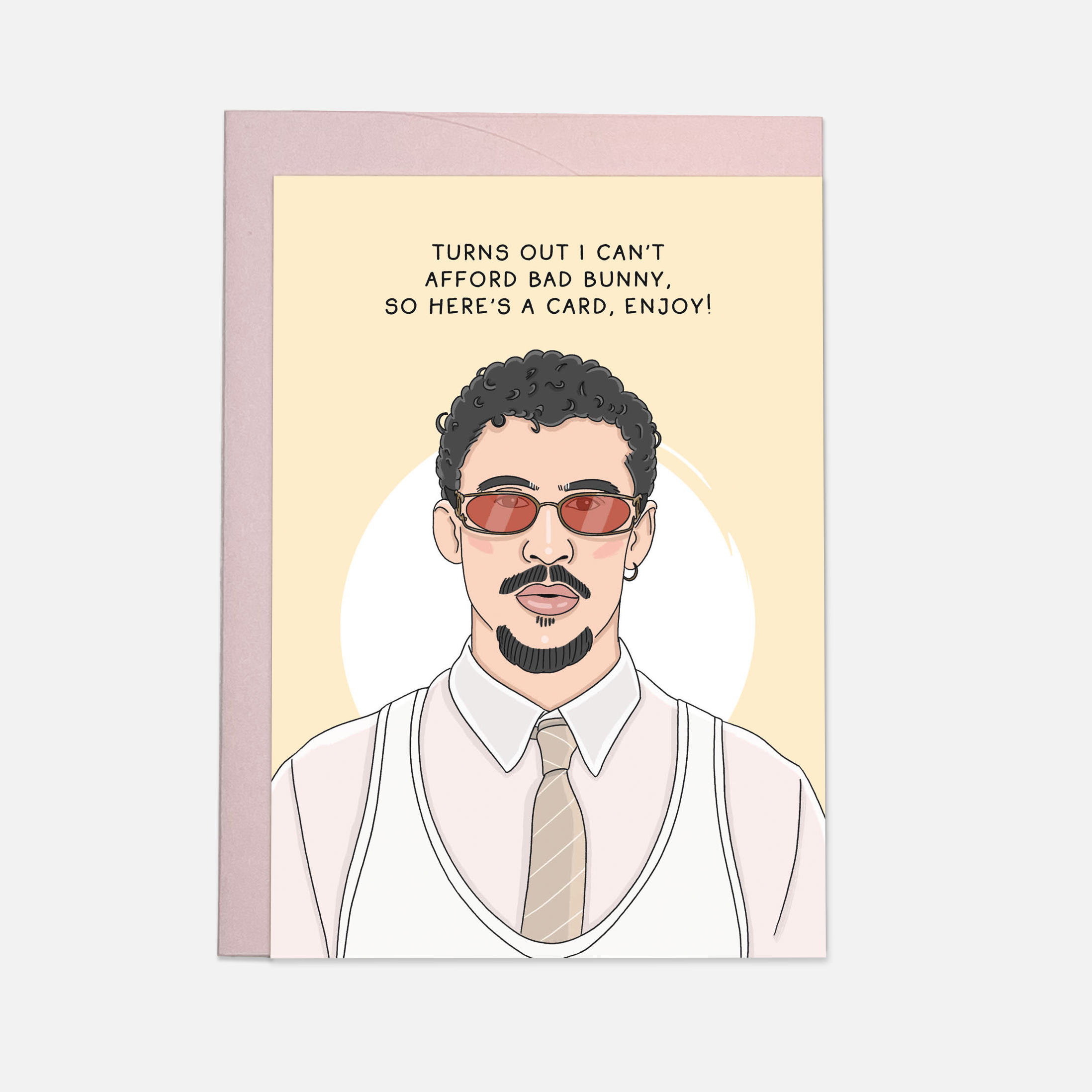 Can't afford bunny - greeting card: Double folded