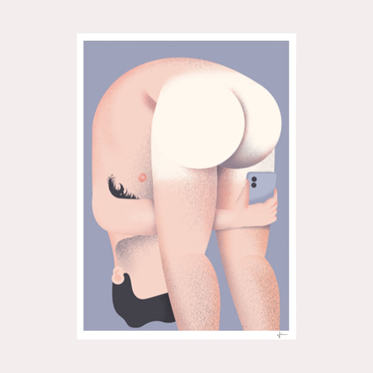 Josh McKenna - Butt Selfie (Lilac) Print A3