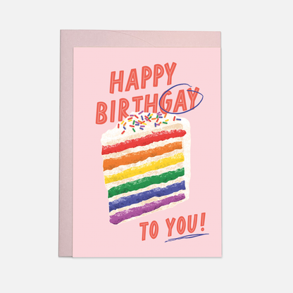 Happy birthgay greeting card: Double folded