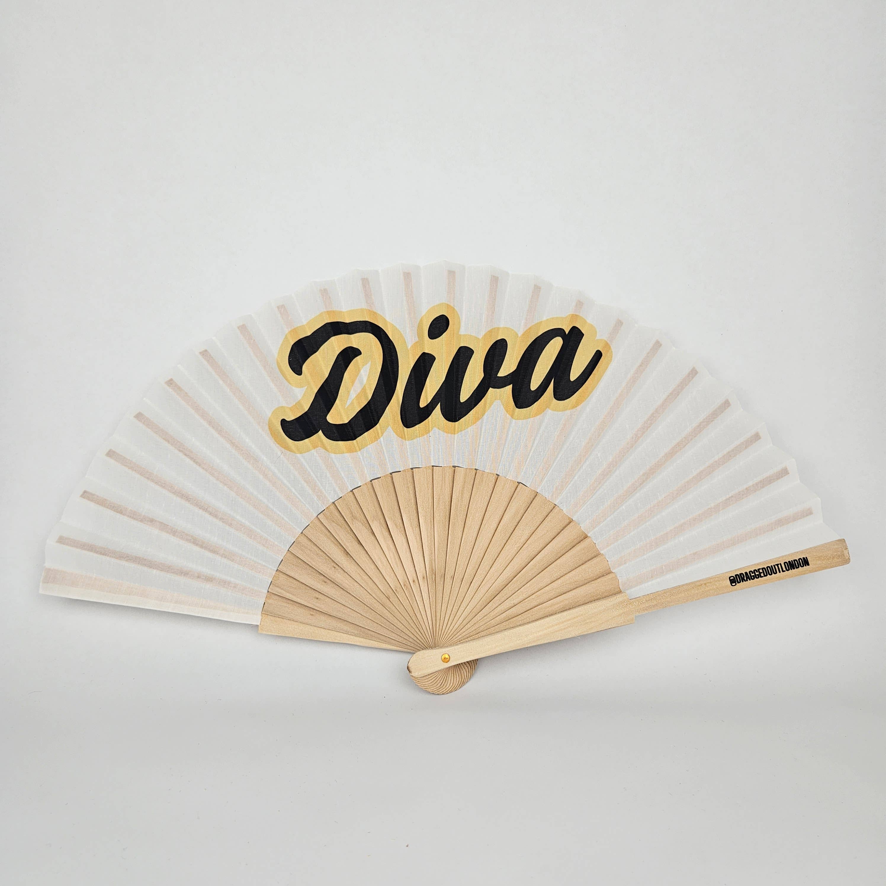 Small Folding Wood Hand Fan – Diva