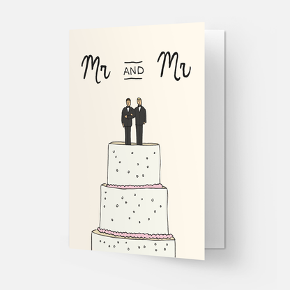 Wedding cake greeting card: Mrs & Mrs