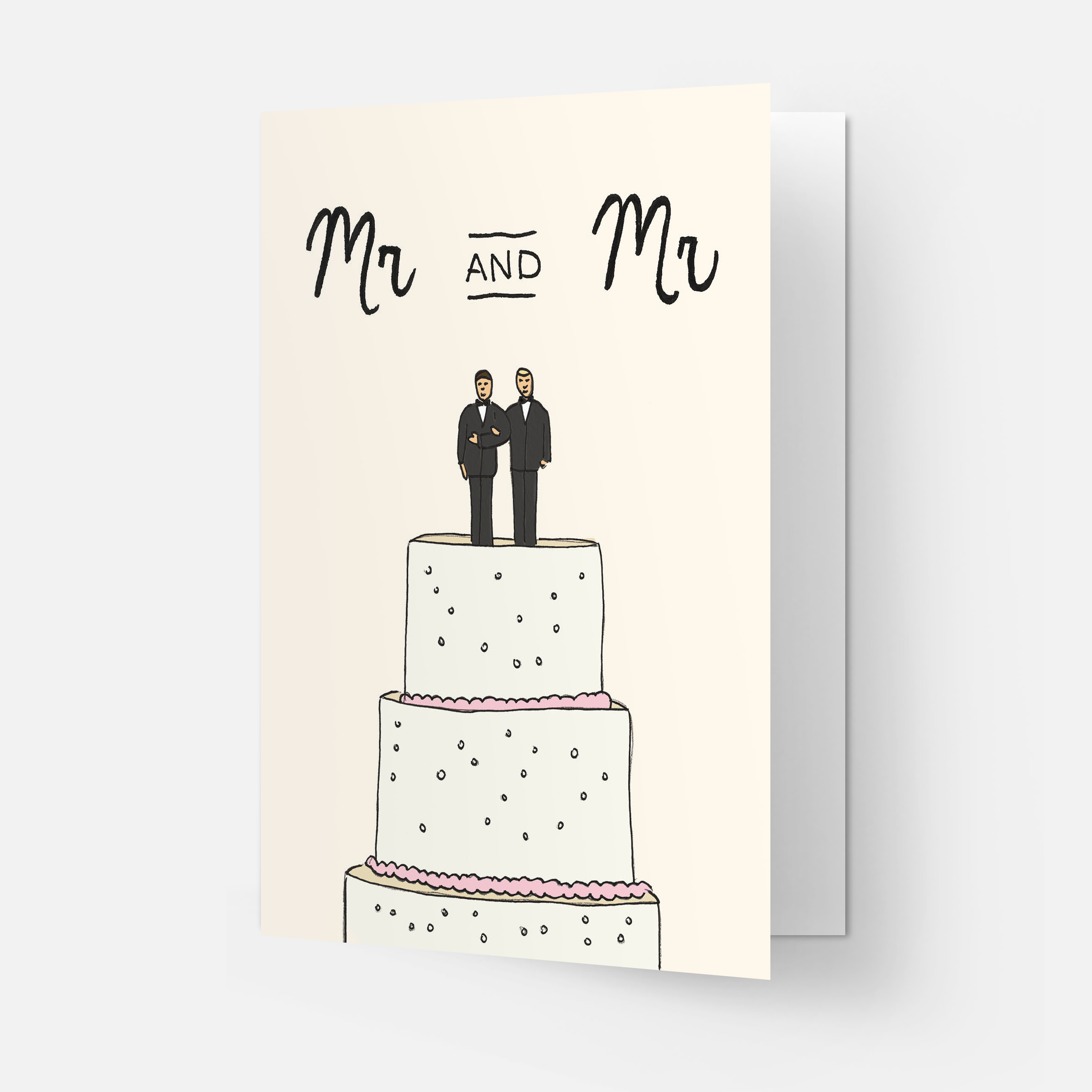 Wedding cake greeting card: Mr & Mr