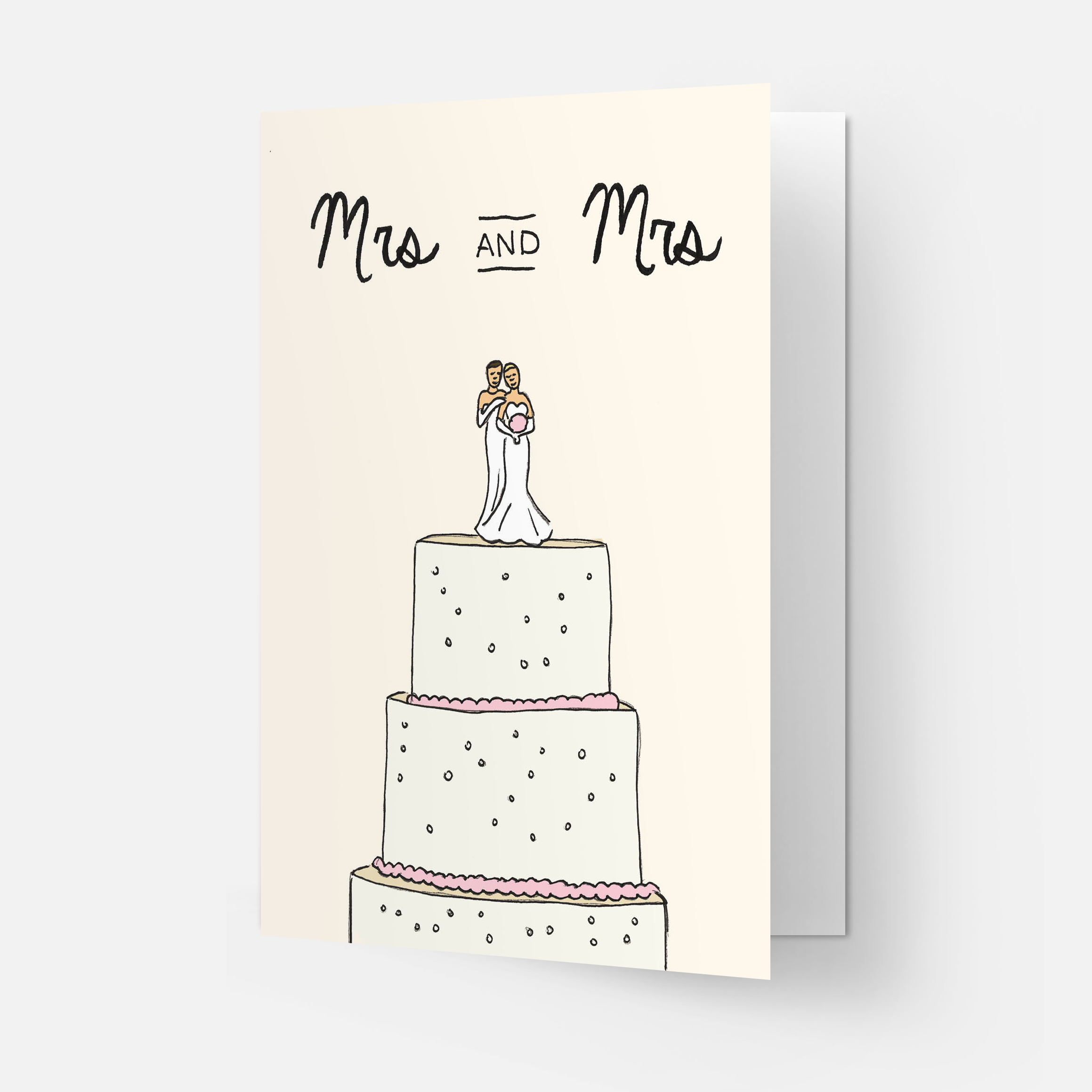 Wedding cake greeting card: Mr & Mr